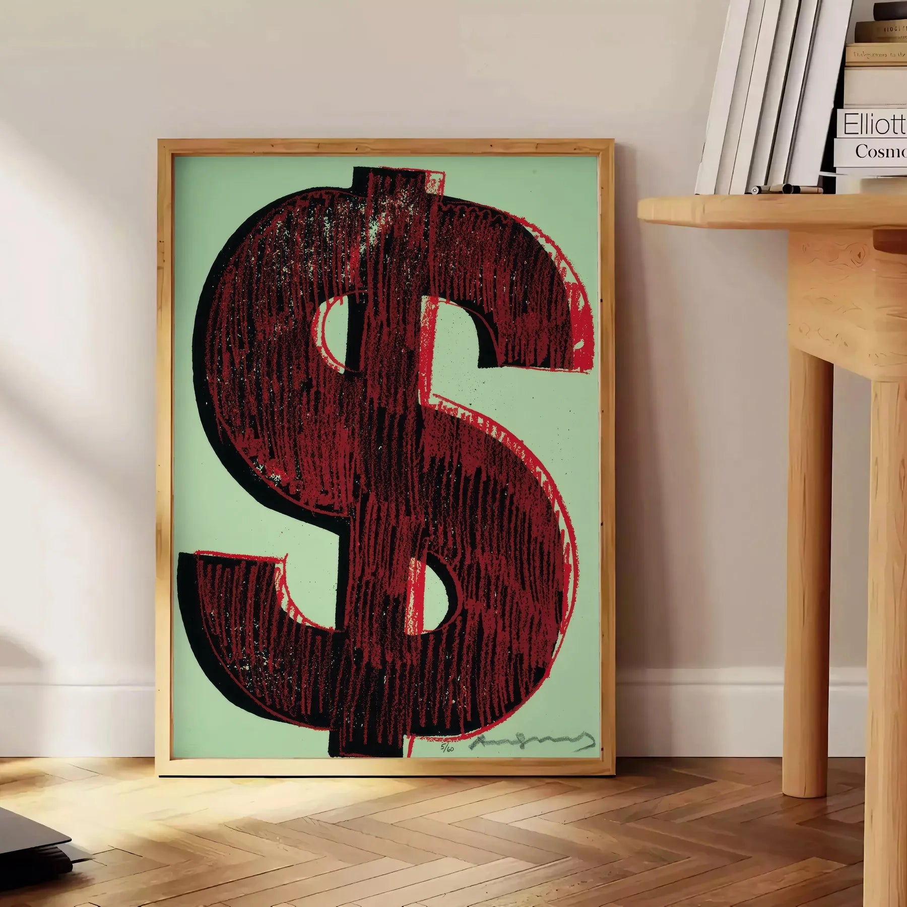 space Dollars poster dynamic black green modern decor eye wall art ideal gift framed unframed options style