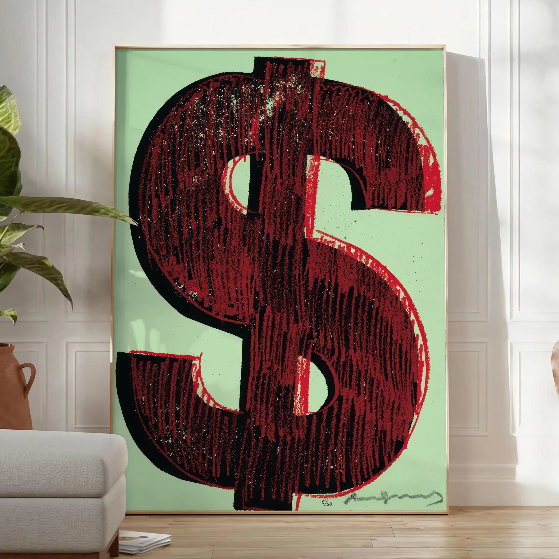 space Dollars poster dynamic black green modern decor eye wall art ideal gift framed unframed options style