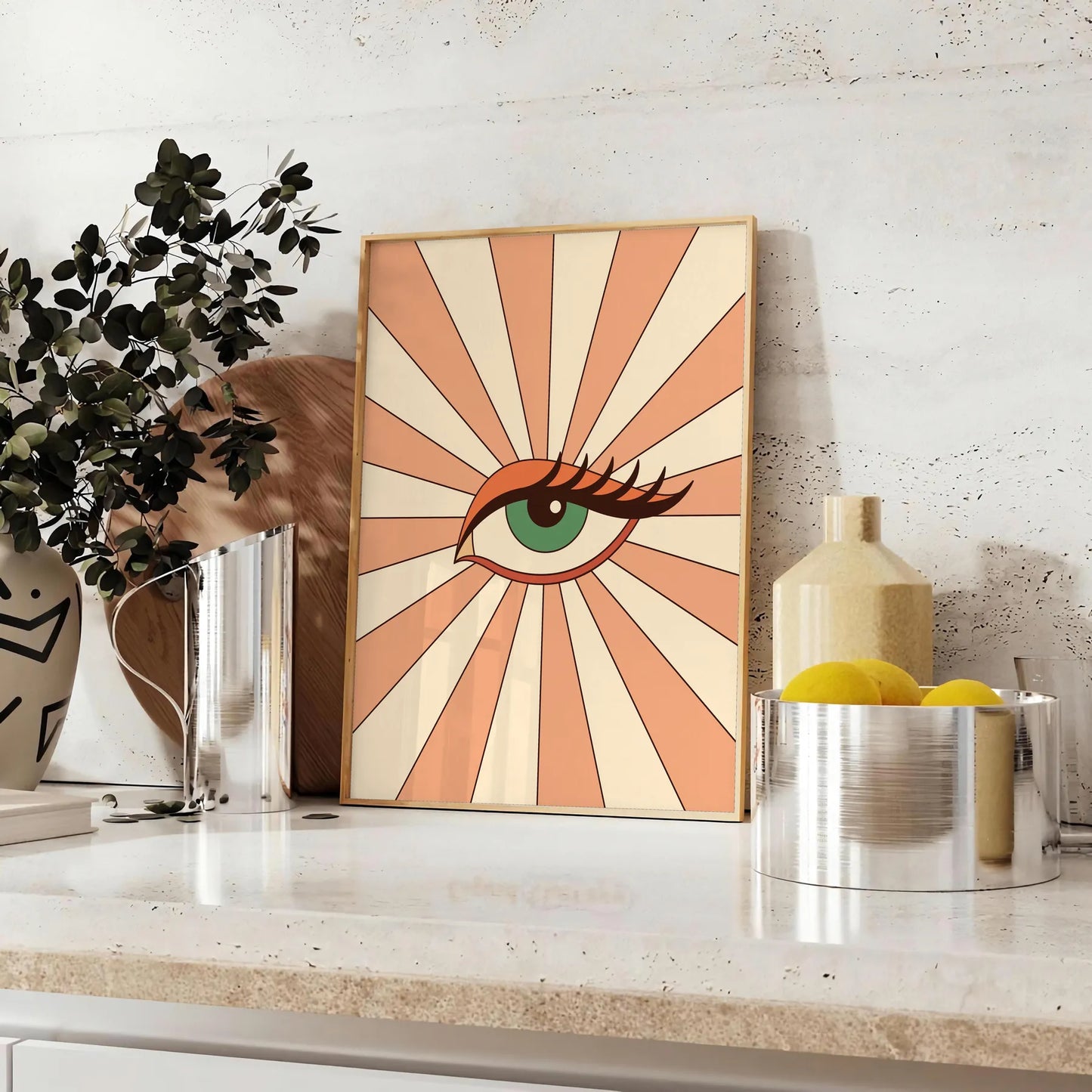 space captivating Eyes Colors poster warm brown orange hues wall art thoughtful gift print charm depth room various sizes A4 cm A0 decor today