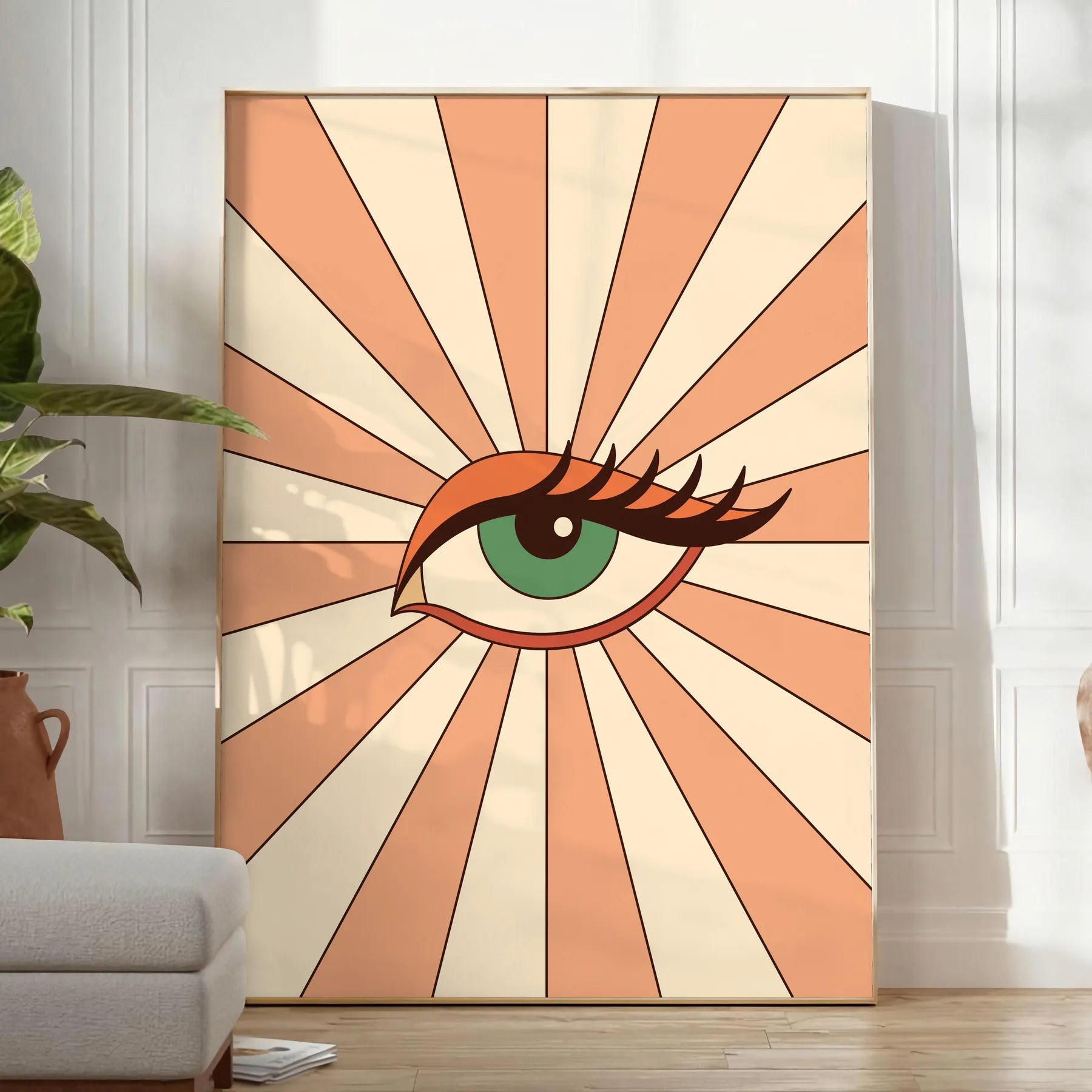 space captivating Eyes Colors poster warm brown orange hues wall art thoughtful gift print charm depth room various sizes A4 cm A0 decor today