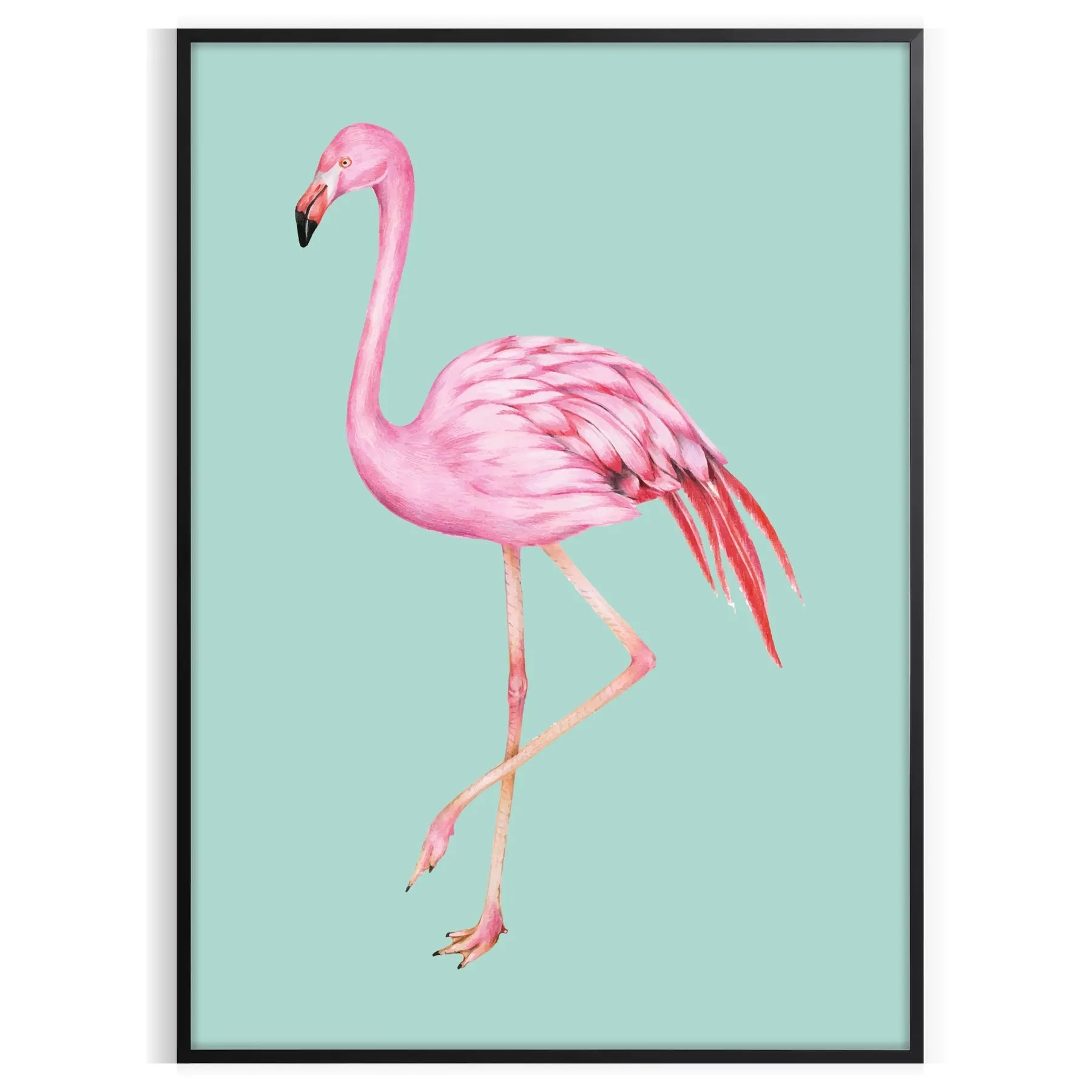 elegance Flamingo Animal Art Poster striking black orange palette wall unique gift captivating print stylish flair space various sizes A4 cm A0